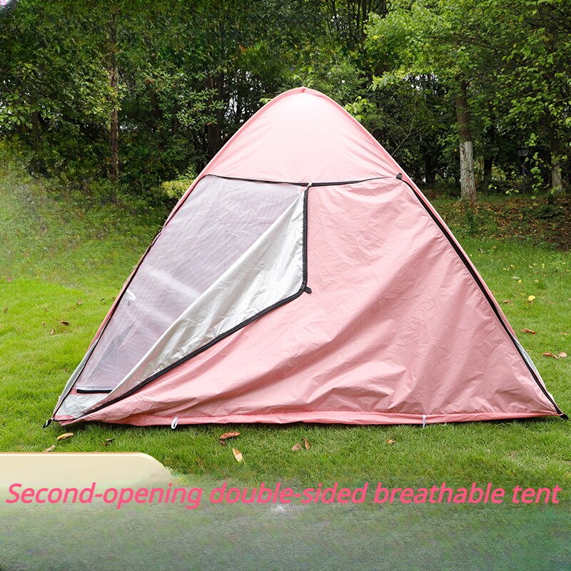 1-2 인용 드레싱 팝업 텐트, UV 무빙 샤워, 핑크 탈의실, 조류 사냥 해변 자동차 야외 캠핑 텐트